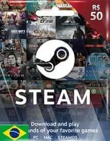 Steam Gift Card - Cartão Pré Pago R$ 50 - Código Digital - Big Cyber Games
