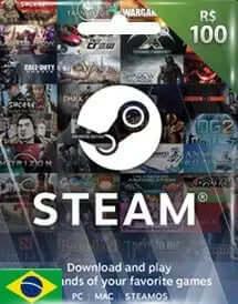 Steam Gift Card - Cartão Pré Pago R$ 100 - Código Digital - Big Cyber Games