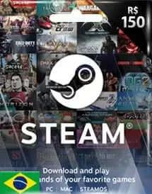 Steam Gift Card - Cartão Pré Pago R$ 150 - Código Digital - Big Cyber Games