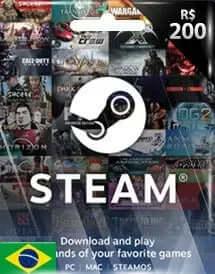 Steam Gift Card - Cartão Pré Pago R$ 200 - Código Digital - Big Cyber Games
