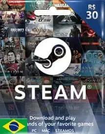 Steam Gift Card - Cartão Pré Pago R$ 30 - Código Digital - Big Cyber Games
